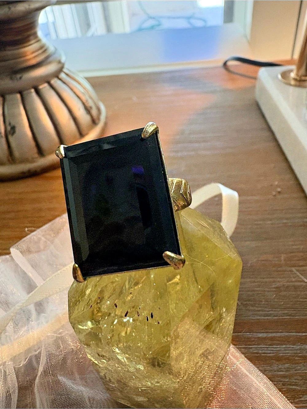 Heidi Daus Gold & Black Statement Ring